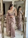 Elegant Mauve Embroidered Designer Saree with Heavy Work Border